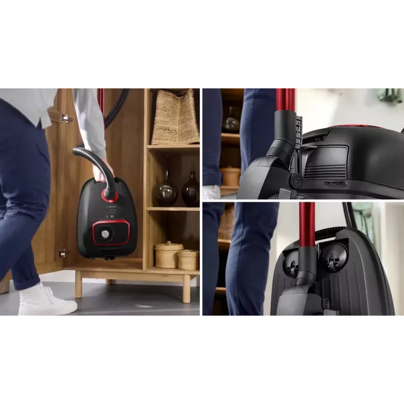 Bosch Serie 4 BGB41POW1 – cikloninis dulkių siurblys, 850 W, 4 L maišas, HEPA13, teleskopinis metalinis vamzdis