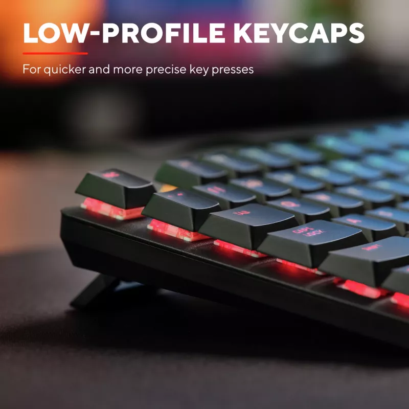 Trust GXT 868 Torix klaviatūra žaidimams USB + RF belaidė + Bluetooth QWERTY JAV anglų juoda