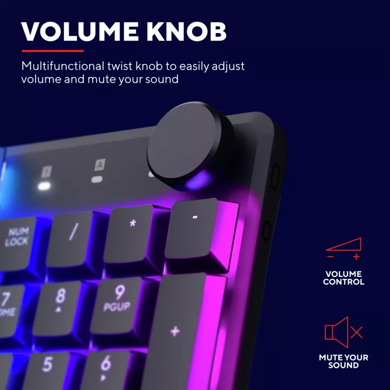 Trust GXT 868 Torix klaviatūra žaidimams USB + RF belaidė + Bluetooth QWERTY JAV anglų juoda