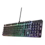 Mechaninė žaidimų klaviatūra TRUST GXT 871 Zora — pilno dydžio QWERTY US, RGB, N-key rollover, 104 klavišai, aliuminis, USB-A, 1,8 m