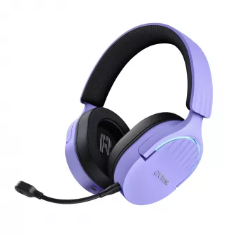 Ausinės Trust GXT 491P FAYZO laidinės ir belaidės, ausinė ant galvos, žaidimų, USB Type-A, Bluetooth, juoda, violetinė
