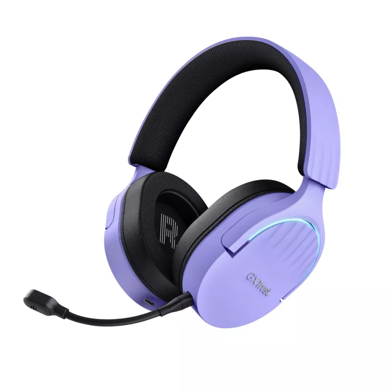 Ausinės Trust GXT 491P FAYZO laidinės ir belaidės, ausinė ant galvos, žaidimų, USB Type-A, Bluetooth, juoda, violetinė
