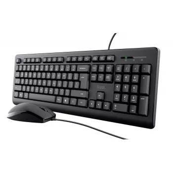 Trust Primo klaviatūros ir pelės rinkinys, USB, QWERTY, juoda