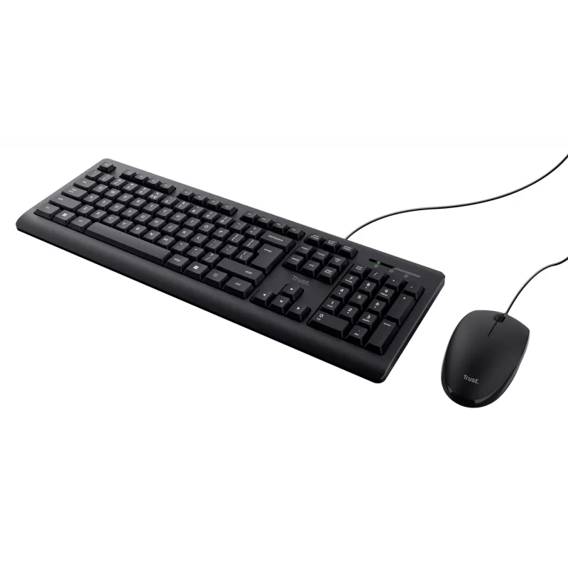 Trust Primo klaviatūros ir pelės rinkinys, USB, QWERTY, juoda