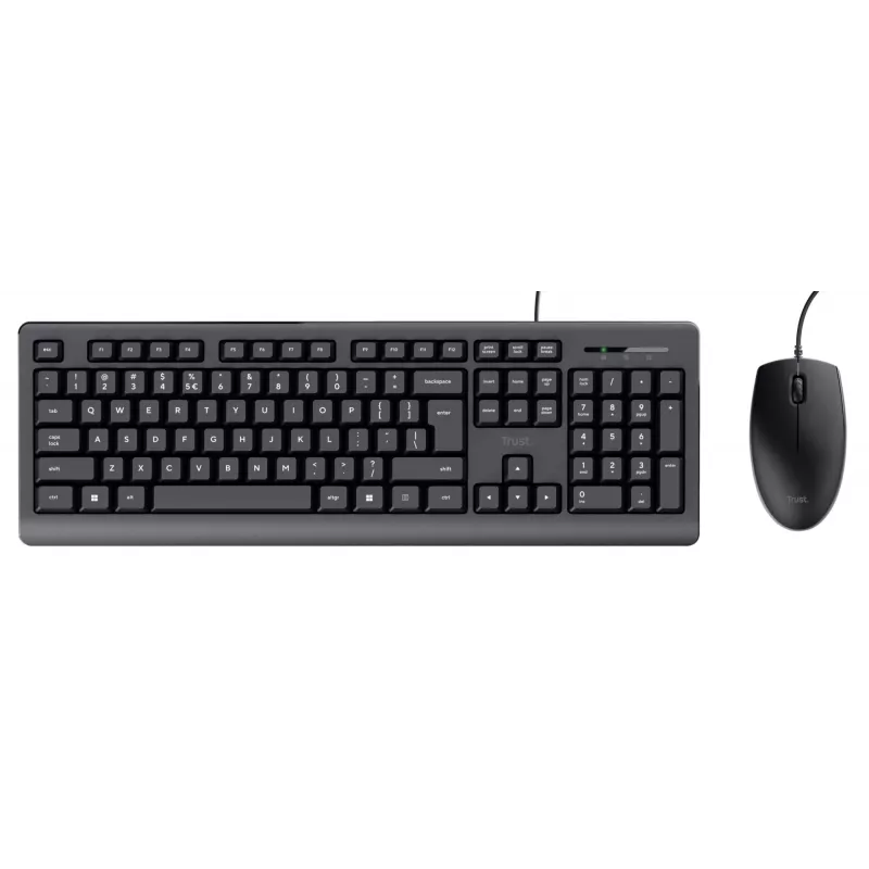 Trust Primo klaviatūros ir pelės rinkinys, USB, QWERTY, juoda