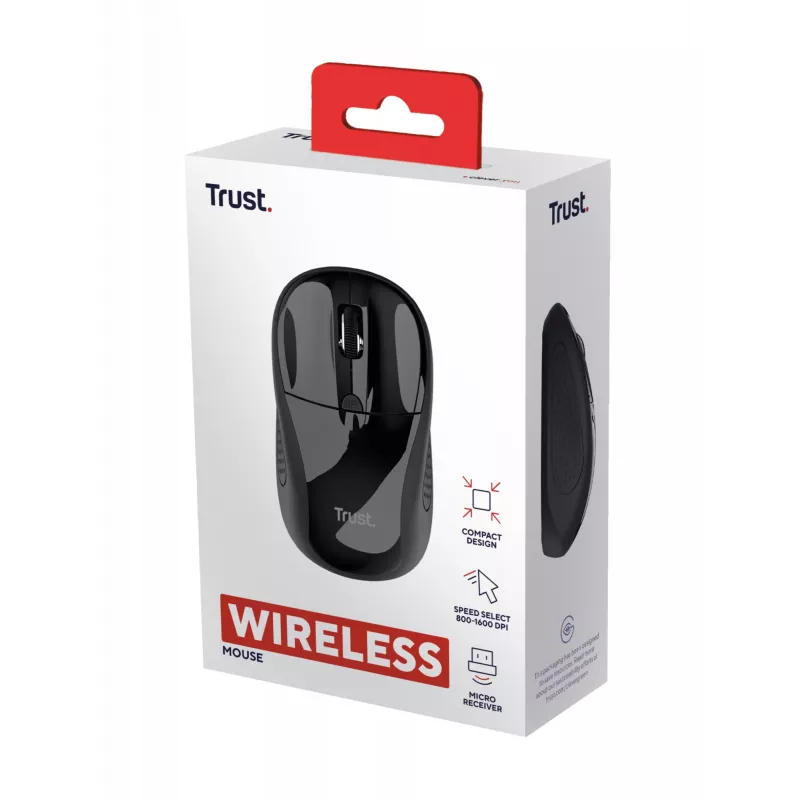 Trust 24658 pelė Office Ambidextrous RF Belaidė Optinė 1600 DPI