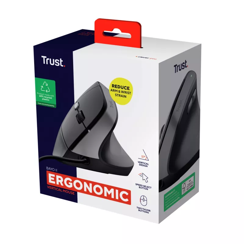 Trust Bayo II pelė dešiniarankiams USB Type-A 2400 DPI