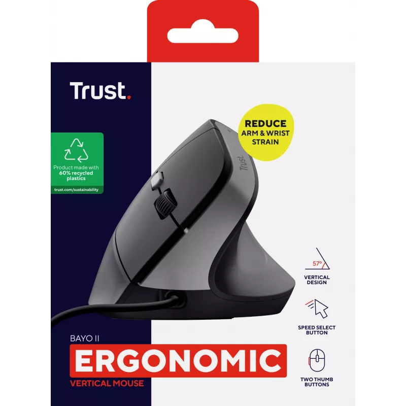 Trust Bayo II pelė dešiniarankiams USB Type-A 2400 DPI
