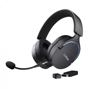 Trust GXT 491 Fayzo ausinės – laidinės ir belaidės, žaidimų, USB Type-C, Bluetooth, juodos