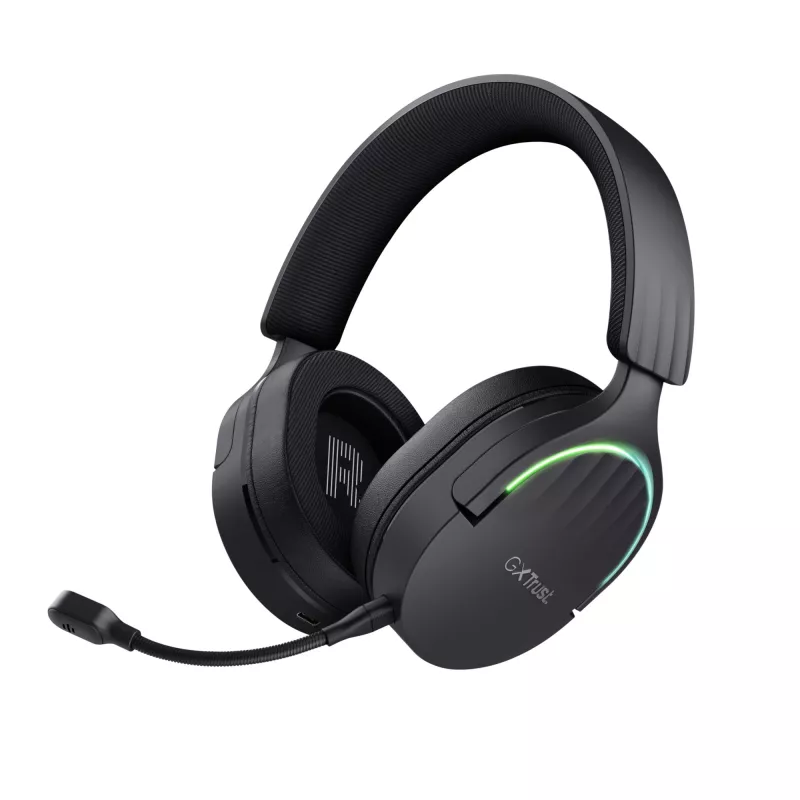 Trust GXT 491 Fayzo ausinės – laidinės ir belaidės, žaidimų, USB Type-C, Bluetooth, juodos