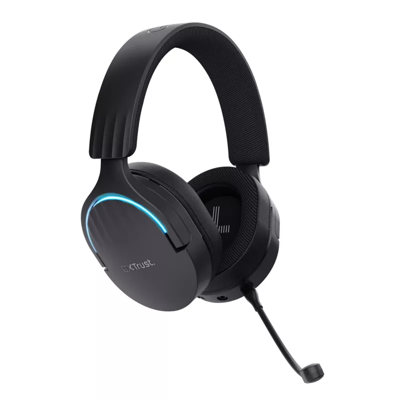 Trust GXT 491 Fayzo ausinės – laidinės ir belaidės, žaidimų, USB Type-C, Bluetooth, juodos