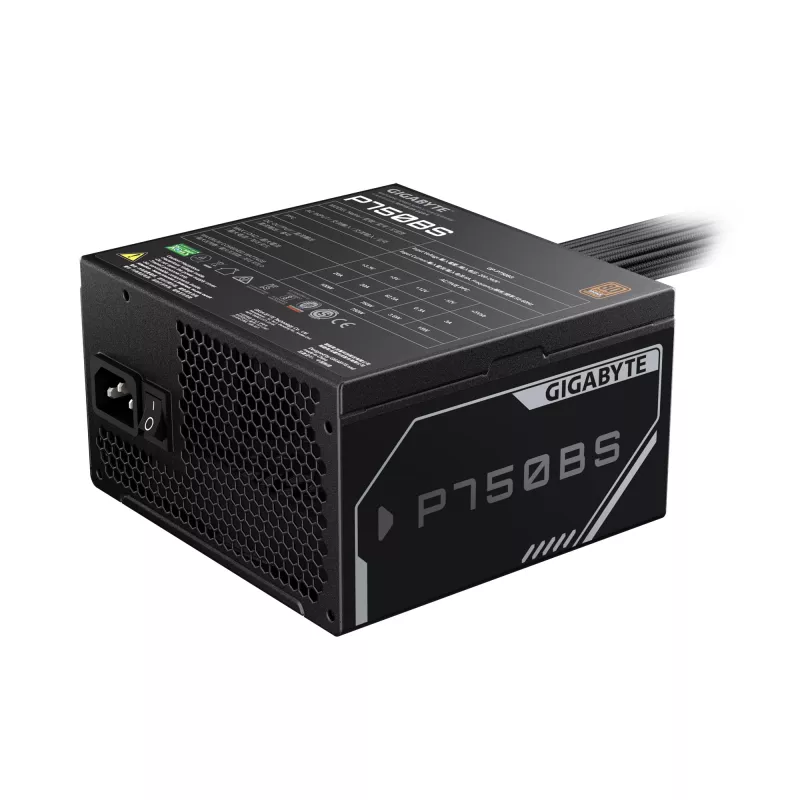 GIGABYTE P750BS maitinimo blokas - PCI-E 6+2 kontaktų x4, 80 PLUS Bronze, 120mm ventiliatorius, ATX suderinamas, EU kištukas