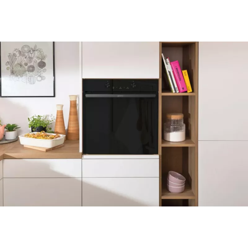 Įmontuojama elektrinė orkaitė Gorenje G400 BPS6737E04DBG, 77 L, 3500 W, liečiamas valdymas, pirolizė, juoda