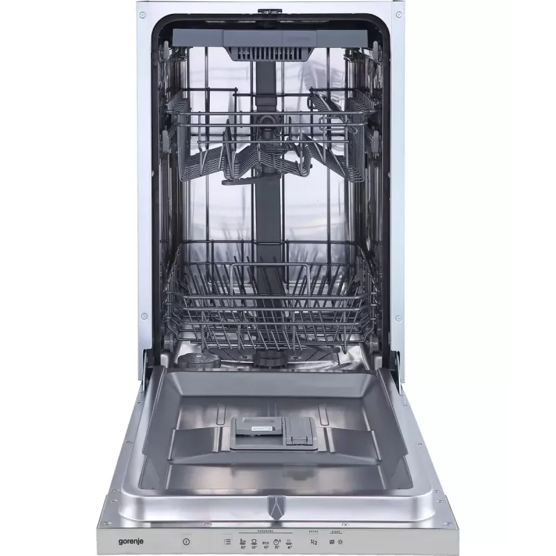 Indaplovė Gorenje GV520E10S, siaura 45 cm, 11 komplektų, 47 dB, nerūdijančio plieno bakas, AquaStop