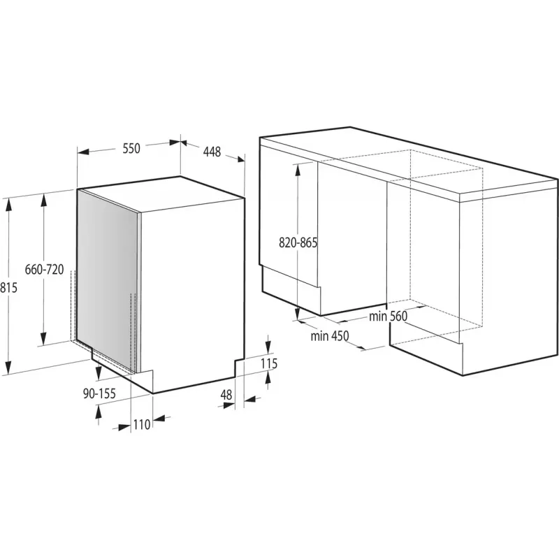 Indaplovė Gorenje GV520E10S, siaura 45 cm, 11 komplektų, 47 dB, nerūdijančio plieno bakas, AquaStop