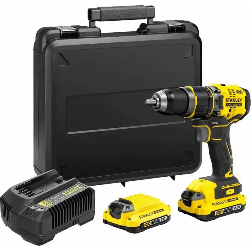 Belaidis gręžtuvas-suktuvas STANLEY FMCD721D2K 18V, 2 x 2Ah Li-Ion, 2100 RPM, 35700 smūgių/min, su įkrovikliu ir dėklu