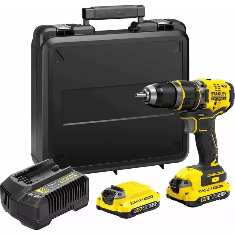 Belaidis gręžtuvas-suktuvas STANLEY FMCD721D2K 18V, 2 x 2Ah Li-Ion, 2100 RPM, 35700 smūgių/min, su įkrovikliu ir dėklu