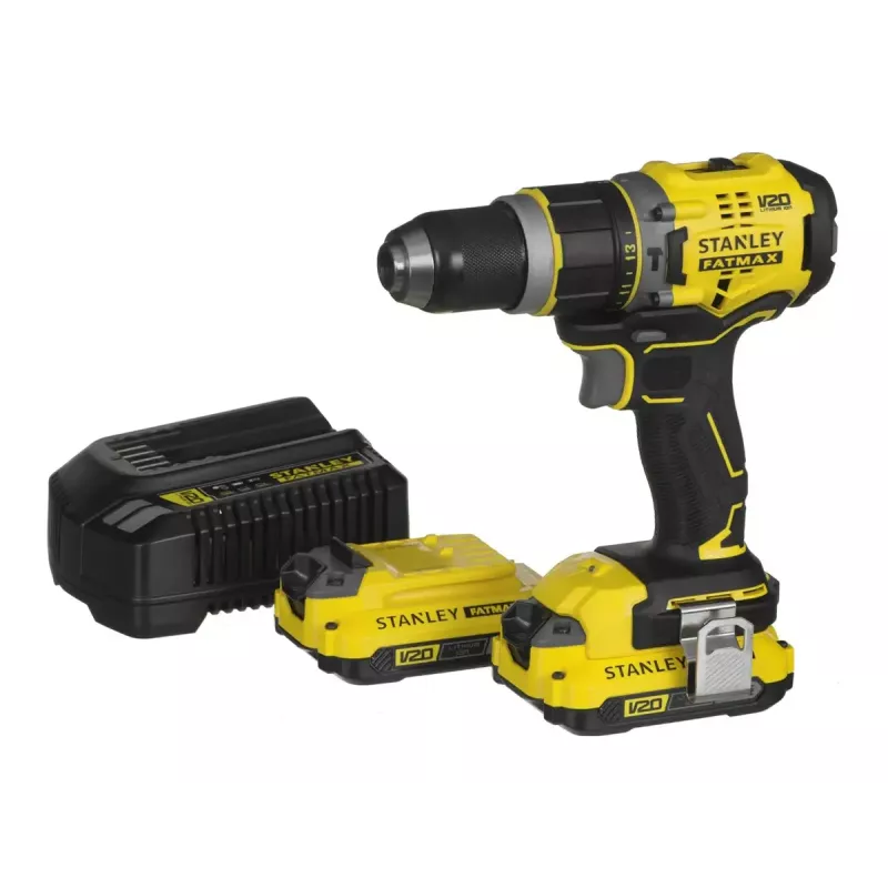 Belaidis gręžtuvas-suktuvas STANLEY FMCD721D2K 18V, 2 x 2Ah Li-Ion, 2100 RPM, 35700 smūgių/min, su įkrovikliu ir dėklu