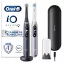 Elektrinis dantų šepetėlis Oral-B iO 9 suaugusiems, besisukantis, 2 rankenos, 2 šepetėlių galvutės, įmontuota baterija, 3 h įkrovimas, juoda/rožinė