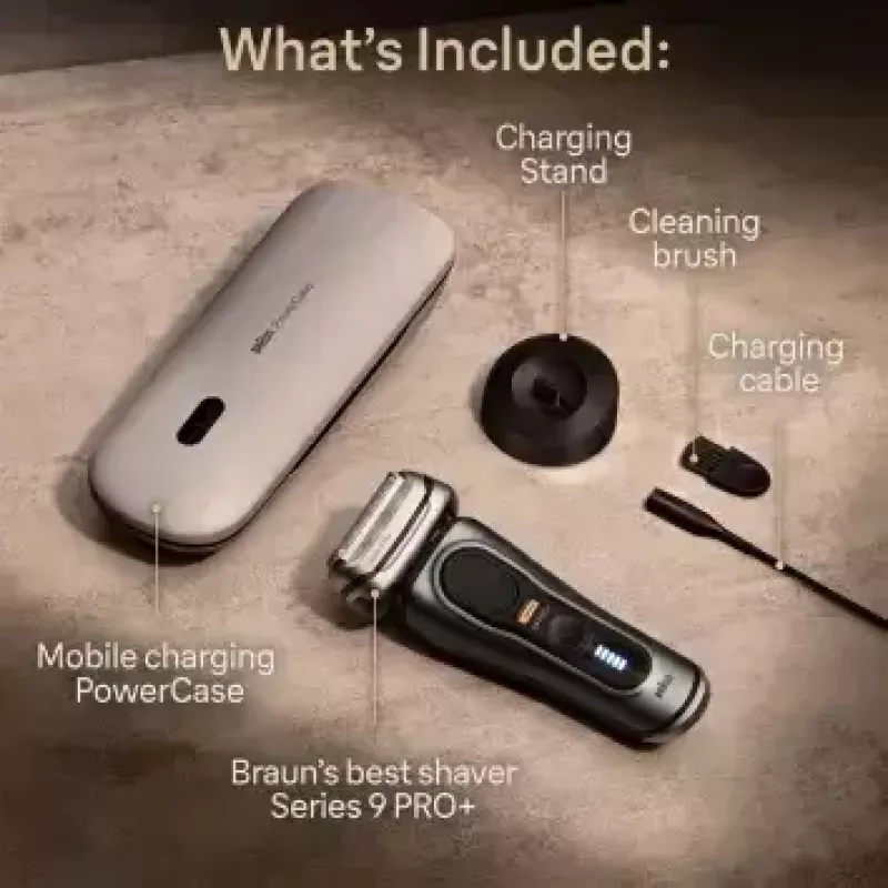 Braun Series 9 Pro+ 9525s šlapias ir sausas skutimosi prietaisas su ProTrimmer, metalinis