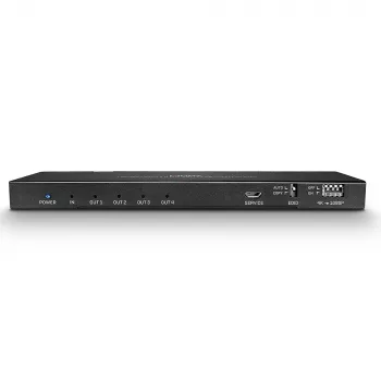 Lindy 4 prievadų HDMI 18G skirstytuvas su garsu ir raiškos mažinimu