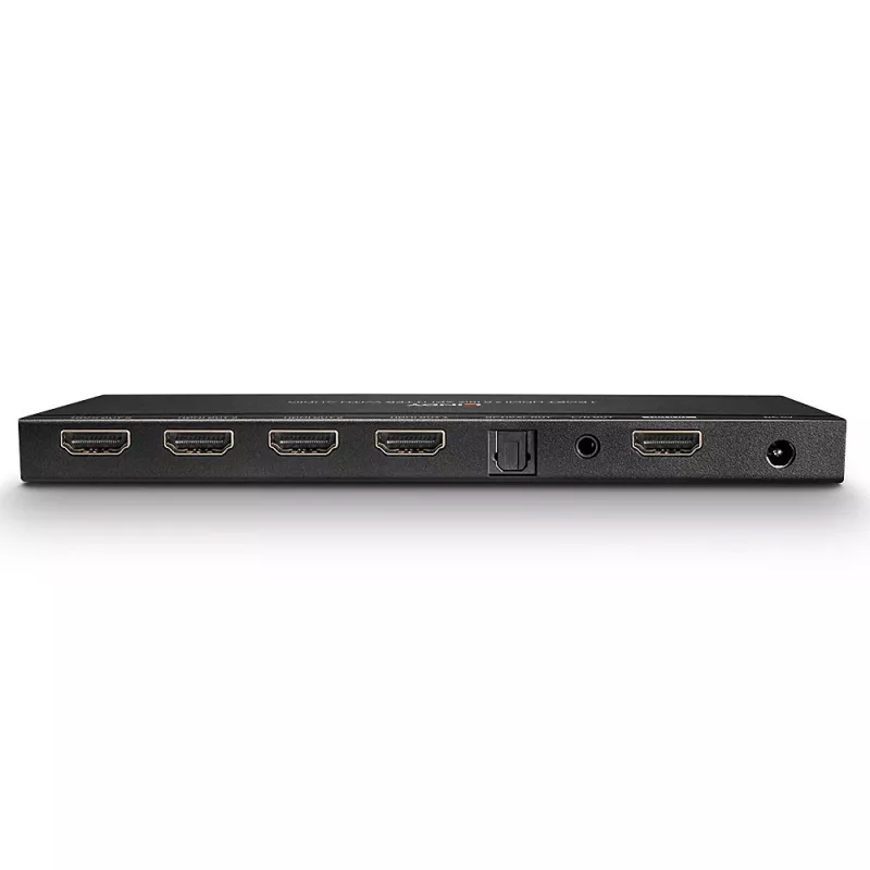 Lindy 4 prievadų HDMI 18G skirstytuvas su garsu ir raiškos mažinimu