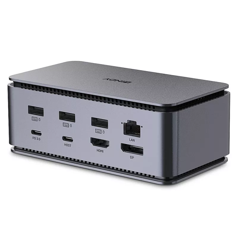 Lindy DST-Pro USB4 USB-C nešiojamojo kompiuterio dokų stotelė