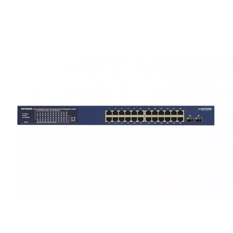 NETGEAR GS724TP-300EUS valdomas tinklo jungiklis L2/L3/L4 Gigabit Ethernet (10/100/1000) su PoE, mėlynas