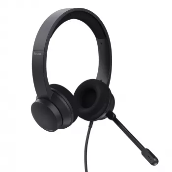 Trust HS-260 ausinės su mikrofonu, laidinės, ant ausų, USB Type-A, juodos