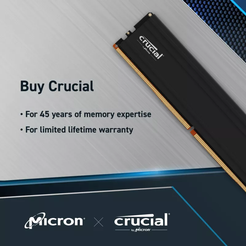 MICRON / CRUCIAL Memory Crucial Pro DDR5-5600 UDIMM 64GB rinkinys (2x32GB)