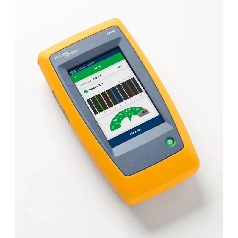 Vytosios poros kabelio testeris Fluke LIQ-100 su RJ-45/USB palaikymu, maks. ilgis 305 m, 6400 mAh Li-Ion baterija