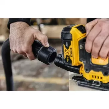 Šlifavimo plokštė DeWalt DCW200NT-XJ, akumuliatorinė 18 V, bešepetė, 1 kg, 8000–13500 OPM, 1,6 mm orbita, dulkių išmetimo anga, nešiojimo dėklas