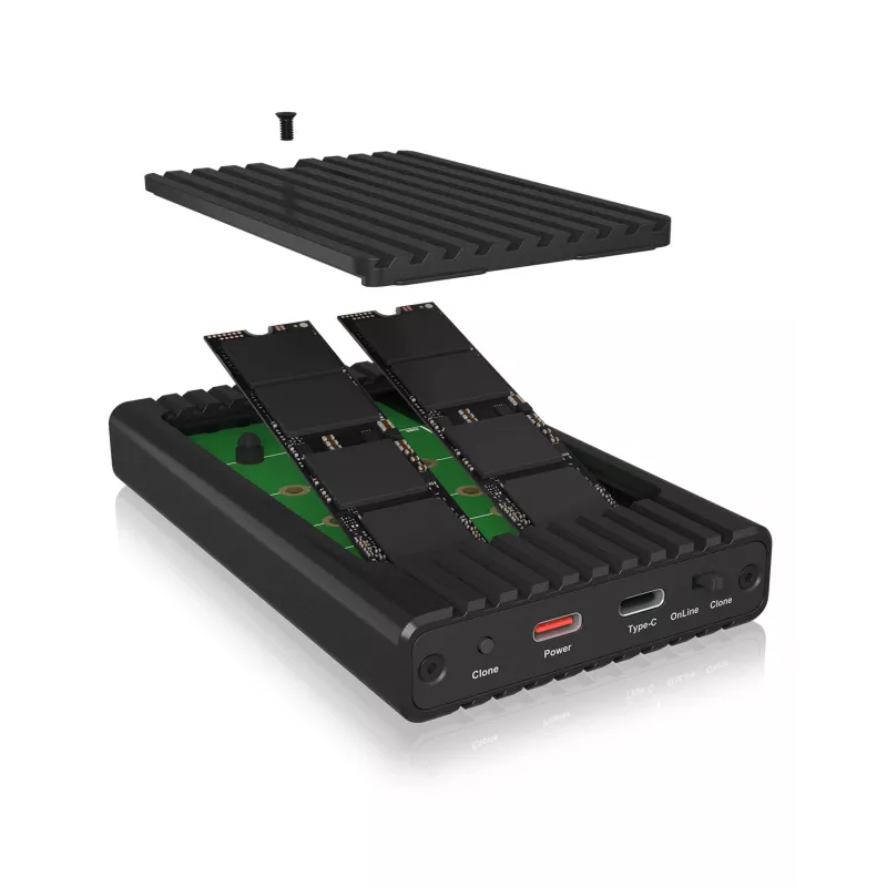 ICY BOX IB-2817MCL-C31 SSD dėklas, juodas, M.2, USB maitinamas