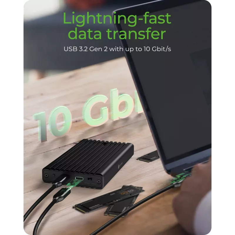 ICY BOX IB-2817MCL-C31 SSD dėklas, juodas, M.2, USB maitinamas