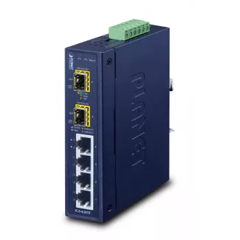 PLANET IGS-620TF pramoninis 6 prievadų gigabitinis Ethernet jungiklis IP30