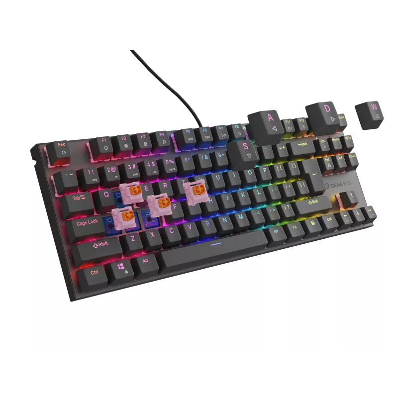 GENESIS Thor 303 TKL klaviatūra mechaninė žaidimams USB QWERTY ispaniška juoda