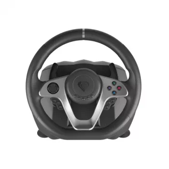 GENESIS Seaborg 400 Juodas, Sidabrinis USB Vairas su Pedalais, Nintendo Switch, PC, PlayStation 4, PlayStation 3, Xbox 360, Xbox One, Xbox One S, Xbox One X