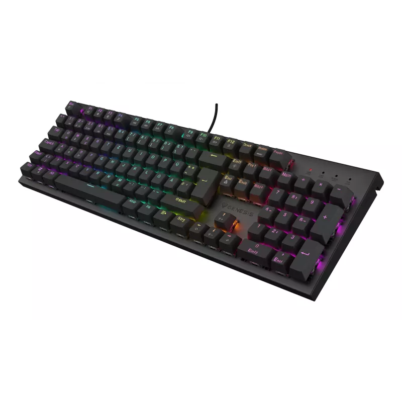 GENESIS Thor 303 klaviatūra žaidimams USB QWERTZ vokiška juoda mechaninė RGB