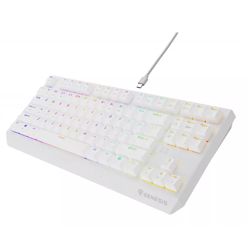 GENESIS Thor 230 TKL klaviatūra žaidimams USB QWERTY JAV anglų balta