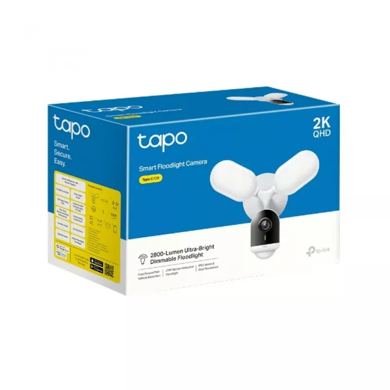 TP-Link Smart Floodlight Camera IP stebėjimo kamera, lauko, laidinė ir belaidė, 2800 lm, 5000 K, sieninė