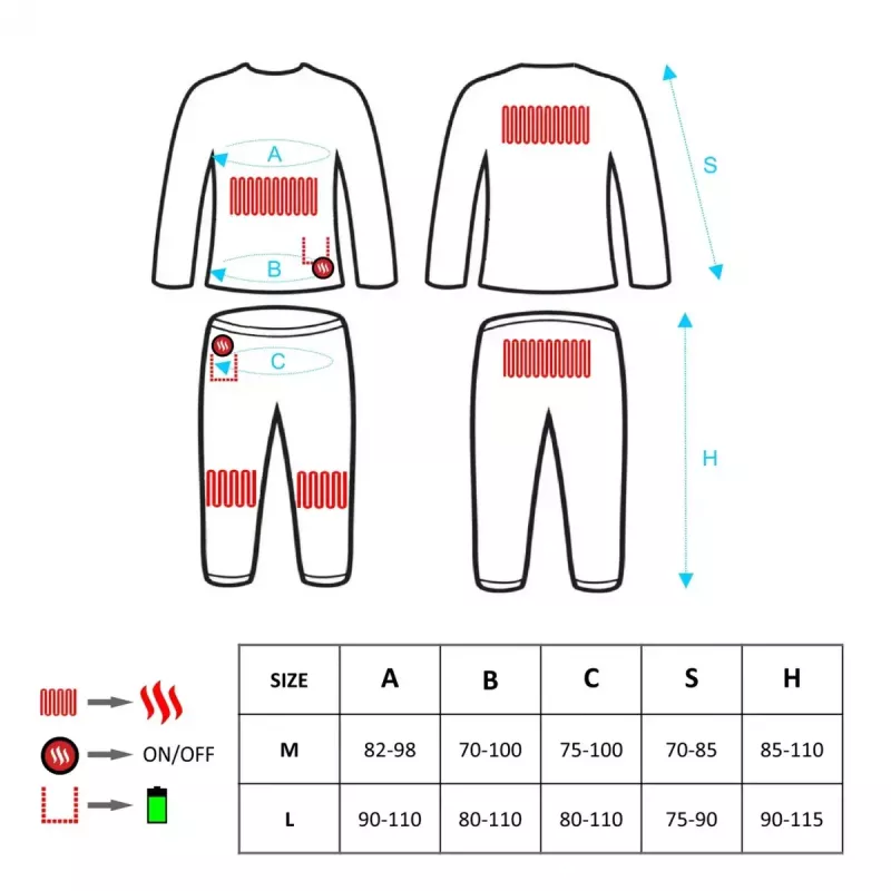 Šildoma liemenė Glovii GXBL slidinėjimui ir snieglenčių sportui, unisex, L, juoda, kvėpuojanti, įkraunama baterija