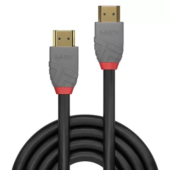 Lindy 15 m standartinis HDMI laidas, Anthra Line, 15 m, HDMI A tipas (standartinis), HDMI A tipas (standartinis), 3D, 10.2 Gbit/s, juoda, pilka