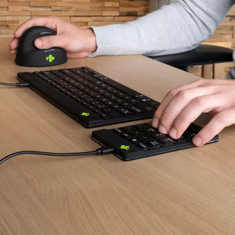 R-Go Tools Skaitmeninis klavišų blokas R-Go Numpad Break, ergonominis skaičių blokas su pertraukų programine įranga, laidinis, juodas