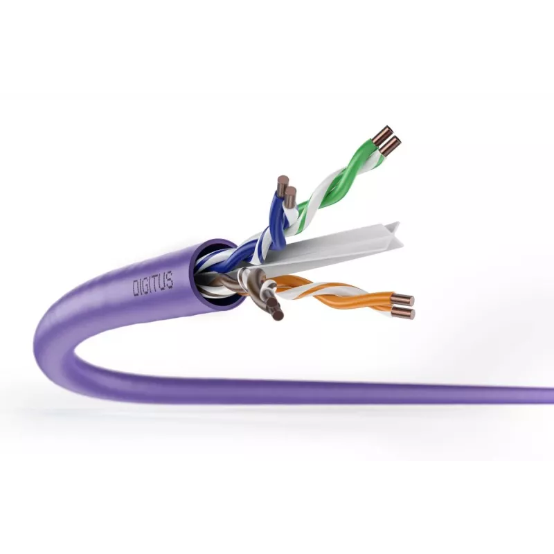 DIGITUS montavimo kabelis CAT6 U/UTP B2ca 100m violetinis