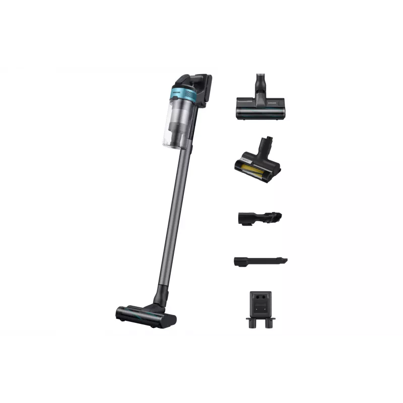 Samsung VS20B75AGR1/GE belaidis 2-in-1 dulkių siurblys lazda / elektrinis šluotražis, 550 W, 0.8 L, juoda/chromas/mėtų spalva