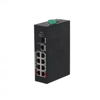 Dahua Technology PFS3110-8ET-96-V2 nevaldomas Fast Ethernet (10/100) PoE jungiklis, 10U, juodas