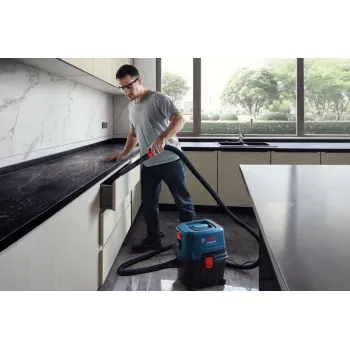 Bosch GAS 15 PS Professional cilindrinis dulkių siurblys sausam valymui, 1100 W, 15 L dulkių maišas, 8 L skysčio talpa, 270 mbar