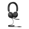 Jabra Evolve2 40 USB-A, MS Teams Stereo, laidinės ausinės biurui, 20 - 20000 Hz, 188 g, juodos