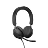 Jabra Evolve2 40 USB-A, MS Teams Stereo, laidinės ausinės biurui, 20 - 20000 Hz, 188 g, juodos