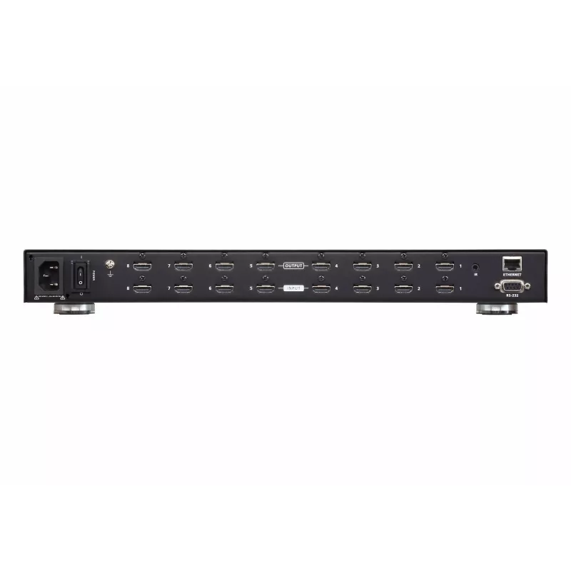 ATEN VM0808HB 8x8 True 4K HDMI matricinis jungiklis, AV signalų perjungiklis, 18 Gbit/s, 600 MHz, 4096 x 2160 pikselių, juodas